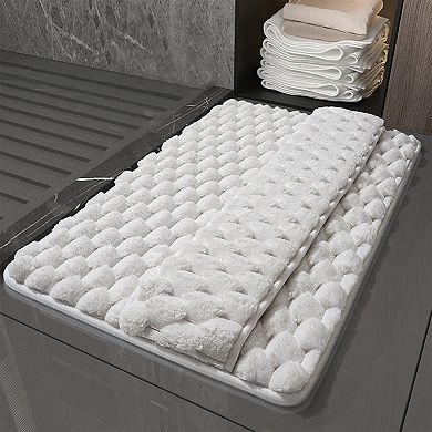 1Pcs Fluffy Shag Bathroom Mat Soft Absorbent Non-Slip Backing Quick Dry Bath Rugs Home Gifts 20"x32"