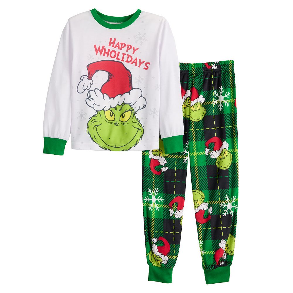 Kids 4-12 Jammies For Your Families® Grinch Happy Wholidays Pajama Top & Pajama Bottoms Set