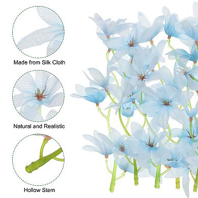 7 Inch Artificial Orchid Flower, 16 Pcs Floating Candles Simulation Flower Cylinder Vase Fillers