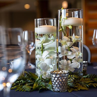 7 Inch Artificial Orchid Flower, 16 Pcs Floating Candles Simulation Flower Cylinder Vase Fillers