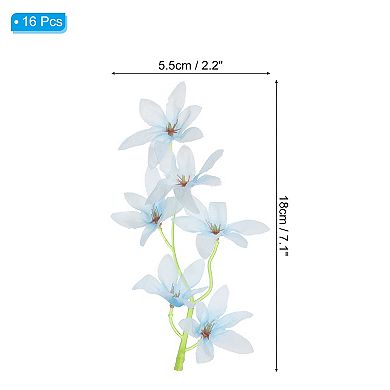 7 Inch Artificial Orchid Flower, 16 Pcs Floating Candles Simulation Flower Cylinder Vase Fillers
