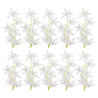 7 Inch Artificial Orchid Flower, 16 pc Floating Candles Simulation Flower Cylinder Vase Fillers