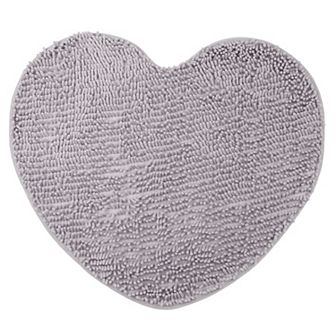 1 pc Heart Shaped Bath Rugs Shaggy Bath Mats Non-Slip Plush Bath Carpet for Shower, Bedroom, 28"x32"