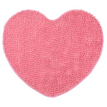 1 pc Heart Shaped Bath Rugs Shaggy Bath Mats Non-Slip Plush Bath Carpet for Shower, Bedroom, 28"x32"
