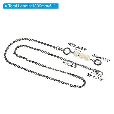 Imitation Pearl Bead Purse Chain Strap 51", Handbag Clutch Replacement for DIY Wallet