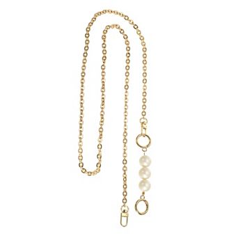 Imitation Pearl Bead Purse Chain Strap 51", Handbag Clutch Replacement for DIY Wallet
