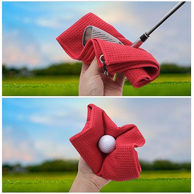 Absorbent Waffle Pattern Golf Towel 15.75"x15.75" 1 Pc