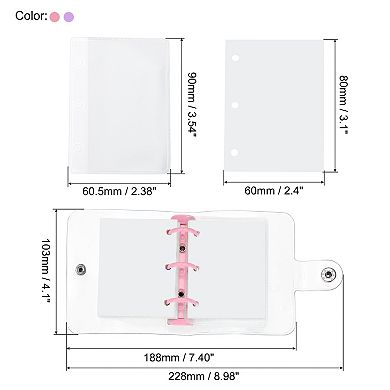 3 Ring Binder Cover, 2 Pack Notebook Binder Loose Leaf Folder Planner with 160 Sheets Blank Paper