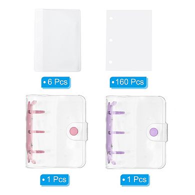 3 Ring Binder Cover, 2 Pack Notebook Binder Loose Leaf Folder Planner with 160 Sheets Blank Paper