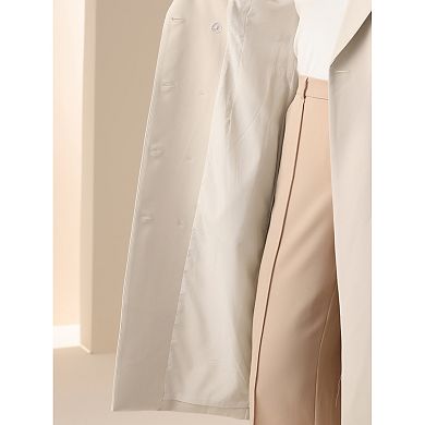 Sleeveless Blazer Dress for Women's Notched Lapel Double Breasted Belted Work Office Blazer