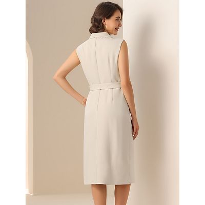 beige belted blazer dress Signature Oversized Belted Blazer Dress | Caramel Tan