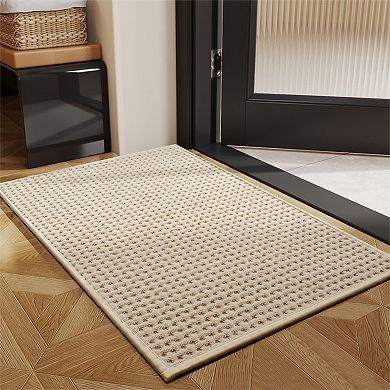1 Pcs Weaving Pattern Bathroom Rugs Non Slip, Soft Absorbent Thick Bath Mat, Quick Dry Shower Mats