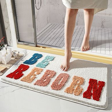 1Pcs Cute Letter Pattern Bathroom Rugs, Bath Floor Mat, Bath Mats for Sink, Tub and Shower 20"x32"