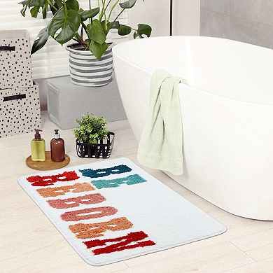 1Pcs Cute Letter Pattern Bathroom Rugs, Bath Floor Mat, Bath Mats for Sink, Tub and Shower 20"x32"