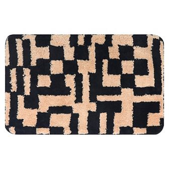 1 pc Geometric Patterns Bathroom Rugs, Absorbent Bath Mat, Quick Dry Shaggy Bath Carpet 16"x24"