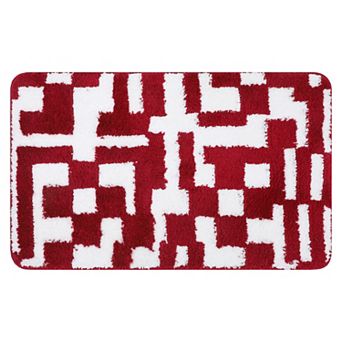 1 pc Geometric Patterns Bathroom Rugs, Absorbent Bath Mat, Quick Dry Shaggy Bath Carpet 16"x24"