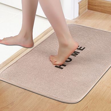 1 Pcs Letter Boho Bathroom Rugs, Absorbent Non Slip Bath Mats for Sink, Bathtub, Shower 16" x 24"
