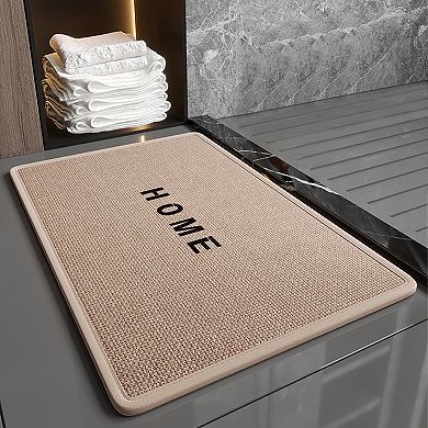 1 Pcs Letter Boho Bathroom Rugs, Absorbent Non Slip Bath Mats for Sink, Bathtub, Shower 16" x 24"