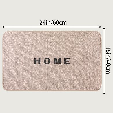 1 Pcs Letter Boho Bathroom Rugs, Absorbent Non Slip Bath Mats for Sink, Bathtub, Shower 16" x 24"