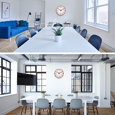 8 Inch Wall Clock, Battery Operated Silent Non-Ticking Round Modern Wall Clock for Office Decor