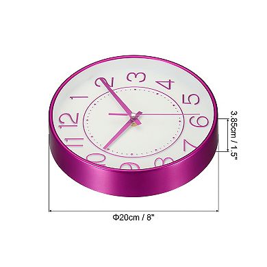8 Inch Wall Clock, Battery Operated Silent Non-Ticking Round Modern Wall Clock for Office Decor