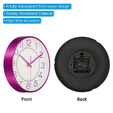 8 Inch Wall Clock, Battery Operated Silent Non-Ticking Round Modern Wall Clock for Office Decor