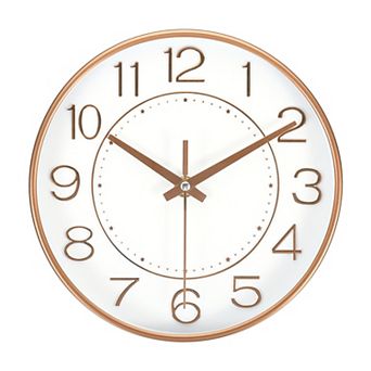 8 Inch Wall Clock, Battery Operated Silent Non-Ticking Round Modern Wall Clock for Office Decor