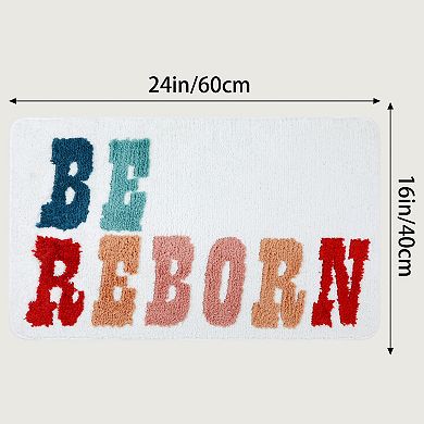 1 Pcs Bathroom Rugs, Absorbent Bath Floor Mat, Non-Slip Shaggy Bath Carpet for Sink 16" x 24"