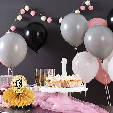 21th Birthday Decoration Centerpieces for Tables Decorations Table Toppers (Black + Gold Tone)