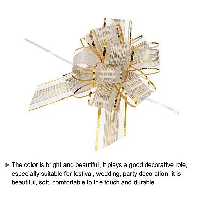 10pcs 7 Inch Large Pull Bow Gift Wrapping Bows Ribbon Organza for Wedding Baskets Presents Party
