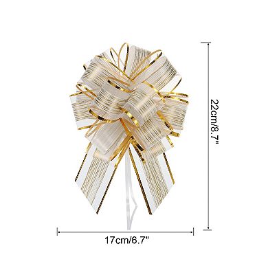 10pcs 7 Inch Large Pull Bow Gift Wrapping Bows Ribbon Organza for Wedding Baskets Presents Party