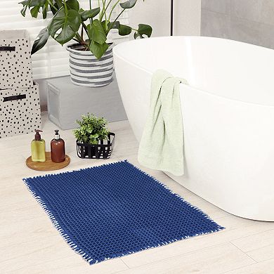 1 Pcs Waffle Bathroom Mat Soft Absorbent Laundry Room Thick Bath Rugs Bohemia 18" x 26"