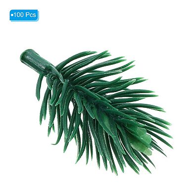 Artificial Green Pine Needles, 100 Pack Branches Small Twigs Stems Picks for Wreath Arrangement DIY