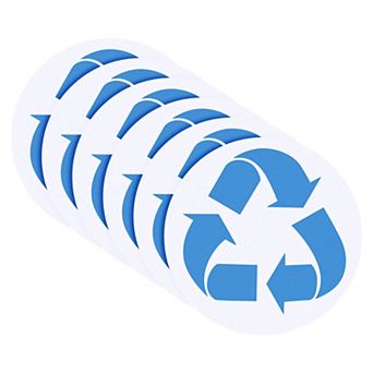 Recycle Sticker Bin Labels, 12 Pack 5 Inch Recycling Trash Can Stickers Signs Vinyl Label Stickers