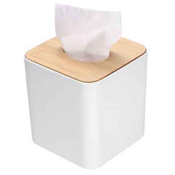 Tissue Box Cover with Lid Square Tissue Box Holder Cube Tissue Container, 5.1"x5.1"x5.5"