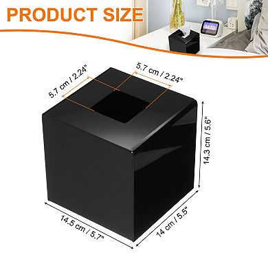 Tissue Box Cover with Base Square Tissue Box Holder Acrylic Cube Facial Tissue Paper Dispenser