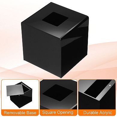 Tissue Box Cover with Base Square Tissue Box Holder Acrylic Cube Facial Tissue Paper Dispenser