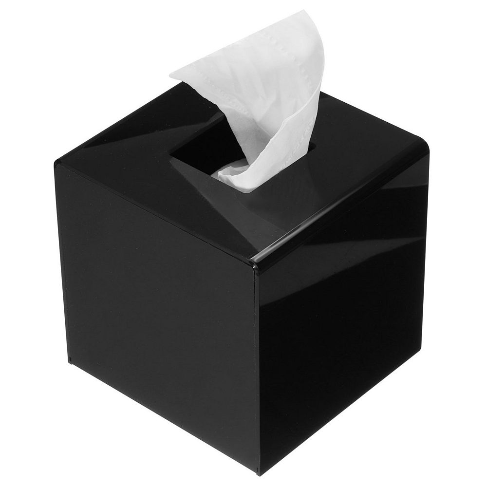 Tissue Box Cover with Base Square Tissue Box Holder Acrylic Cube Facial Tissue Paper Dispenser