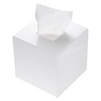 Tissue Box Cover with Base Square Tissue Box Holder Acrylic Cube Facial Tissue Paper Dispenser