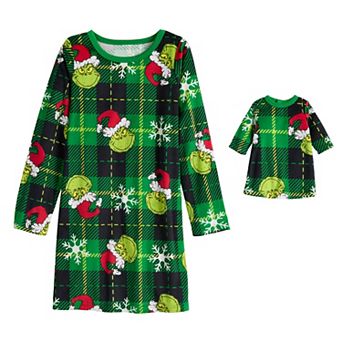 Girls 4-12 Jammies For Your Families® Grinch Happy Wholidays Jammies & Doll Gown Set