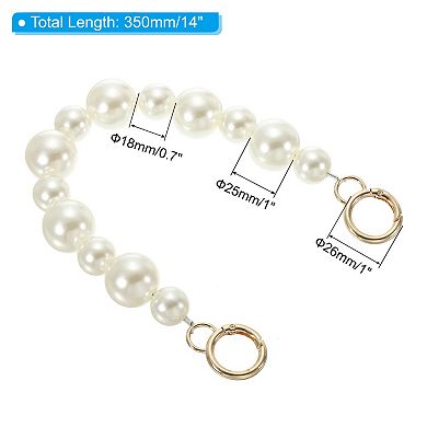 Imitation Pearl Bead Purse Chain Strap 14", Pearl Beaded Bag Chain Handbag Clutch Replacement