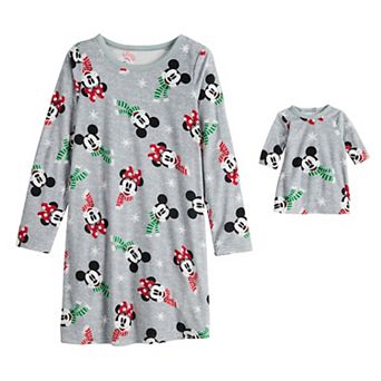 Girls 4-12 Jammies For Your Families® Disney's Mickey & Minnie Mouse Jammies Nightgown & Doll Gown Set