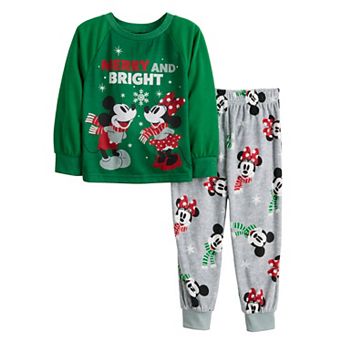 Toddler Jammies For Your Families® Disney's Mickey & Minnie Mouse Merry And Bright Pajama Top & Pajama Bottoms Set