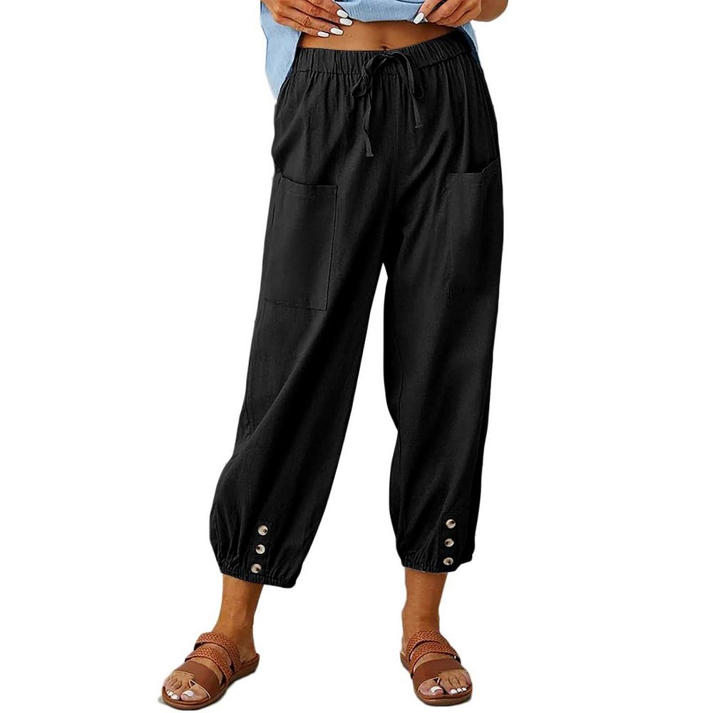 Loose Wide-Leg Floor-Length Trousers