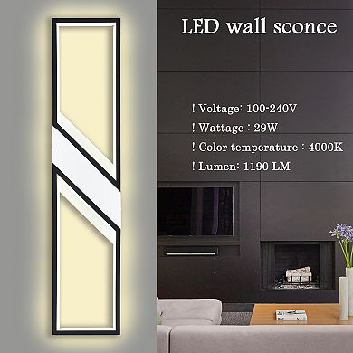 Perugia Black LED Wall Sconce Modern Wall Light Indoor Rectangle