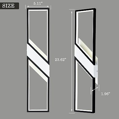 Perugia Black LED Wall Sconce Modern Wall Light Indoor Rectangle