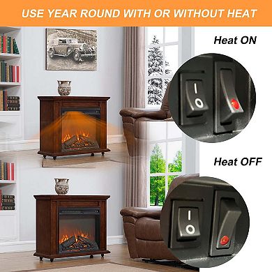 Mondawe 23 Inch Electric Fireplace Insert Heater with Overheating Protection
