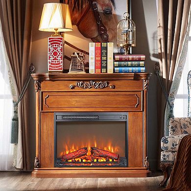 Mondawe 23 Inch Electric Fireplace Insert Heater with Overheating Protection