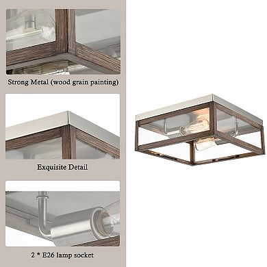 Portofino Farmhouse Flush Mount Ceiling Light Rustic Ceiling Light Fixture 2-Lights