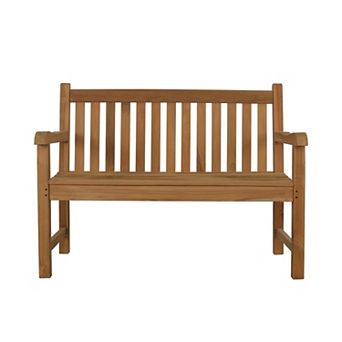 Wood Outdoor Bench All Weather Patio Bench for Garden Park Yard Front Porch